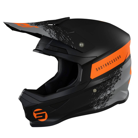 Kask enduro cross Shot Furious Roll czarny/szary/pomarańczowy mat