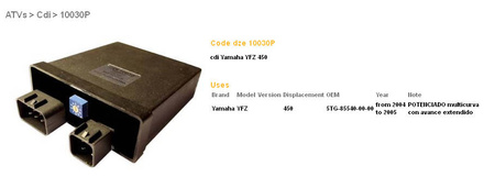 Dze moduł zapłonu cdi yamaha yfz450 04-05 racing multimapa