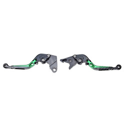 Dźwignia hamulca i sprzęgła łamana do Kawasaki zielona komplet