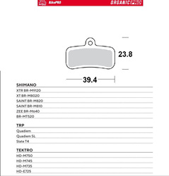 Moto-master bike pro klocki hamulcowe rowerowe organiczne pro