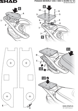 Stelaż kufra tylnego Shad do Piaggio Beverly 300 400 S