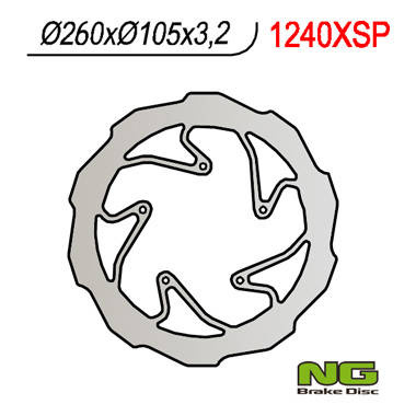 Tarcza hamulcowa przód bmw g 450x '08-'11 (260x105x3,2) wave (5x6,00mm)