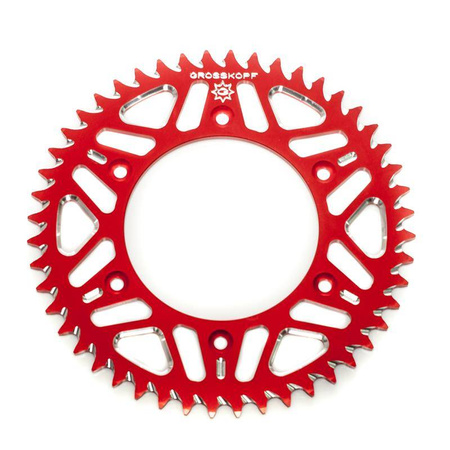 Zębatka tylna aluminiowa t7075 (ergal) kolor czerwony 289 48 (28948) honda cr/crf '83-'22, beta rr '13-'22, (jtr210.48) (łańc.520)