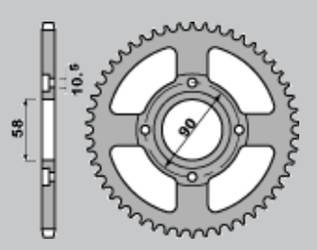 Zębatka tylna 269 46 honda cg 125 '02-'05, cm 125 '82-'97, cb 125t '82-'88, daelim vc 125 '96-'99 (jtr269.47)* (łańc. 428)