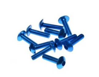 Śruba owiewki motocykla aluminiowa 5X20 niebieska