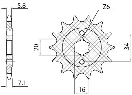 Zębatka przednia 2247 14 ktm 125 duke '11-'16, ktm 200 duke '12-'16 (jtf1903.14) (łańc. 520) (224714jt)
