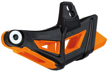 PROWADNICA ŁAŃCUCHA KTM SX/SXF 07, EXC/EXCF 08-13 KOLOR CZARNY POMARAŃCZOWY OEM 77304070310 (WZMACNIANA TEFLONEM) (KT03099127)