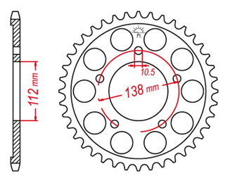 Zębatka tylna 4448 48 yamaha yzf-r6 '99-'02 konwersja na łańcuch  530 (jtr1871.48)