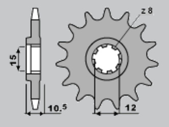 Zębatka przednia 595 12 aprilia 50 '86-'91 (588-12)