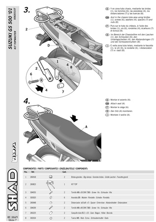 Stelaż kufra tylnego Shad do Suzuki GS 500 F ( 01 - 11)