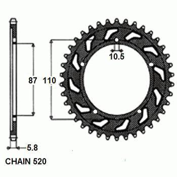 Zebatka napedzana stalowa sunstar sunr1-3383-39