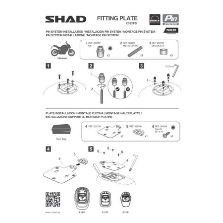Mocowanie torby Shad pin system do Ducati Yamaha