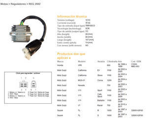Dze regulator napięcia suzuki tl1000 r/s 97-03 (32800-02f00), moto guzzi (esr531)