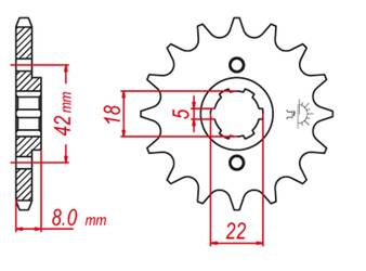 Zębatka przednia suzuki pe 250 '78-'82, rm 250 '79-'81, rm 400 '78-'80 (jtf431.13)* (łańc. 520)
