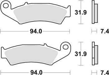 Klocki hamulcowe kh125 spiek metaliczny sinter offroad (wyczynowe) honda cr 125 / 250 87-94, nx / xr 250 88-95, cr 500 87-94, xr 600 88-99,
