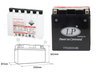Landport akumulator ytx20ch-bs (ytx20a-bs) 12v 18ah 150x87x161 bezobsługowy - elektrolit osobno (4) ue2019/1148