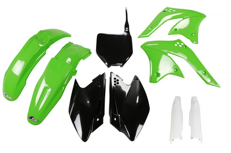 Komplet Plastików (Full Kit) Z Osłonami Teleskopów (Amortyzatorów) Kawasaki Kxf 250 '08 Kolor Oem (Zielony/Czarny) (Ka210e999)