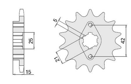 Zębatka przednia 7003 15 ducati pantah 350 500/650 81-82 (492-15)