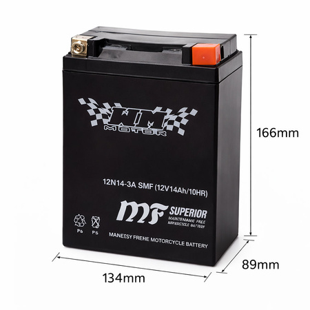 Akumulator 12N14-3A 12V 14Ah Do Motocykli Honda Yamaha Suzuki