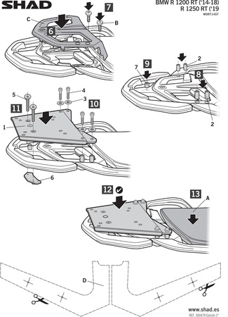 Stelaż kufra tylnego Shad do BMW R1200 RT 1250 RT
