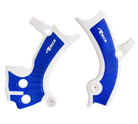 Osłony ramy (komplet) bi-material yamaha yzf 250 '19-21, yz-fx 250 '20-21, yzf 450 '18-21, yz-fx 450 '19-21, wrf 250 '20-21, wrf 450 '19-21 kolor biały niebieski