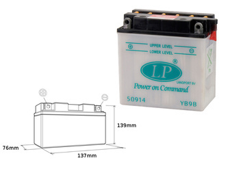 Landport akumulator yb9-b 12v 9ah 137x76x140 (12n9-4b-1) obsługowy - bez elektrolitu (5)