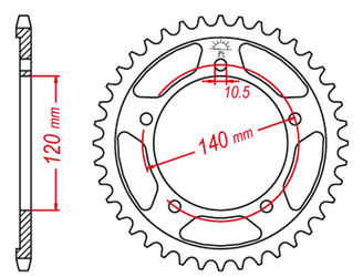 Zębatka tylna ultralight utwardzana 4398 53 c45 suzuki gsx-r 600/750/1000 stunt (jtr1792.53)