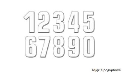 Numery startowe 16cm x 7,5cm proste, kolor biały nr7 (3szt.)