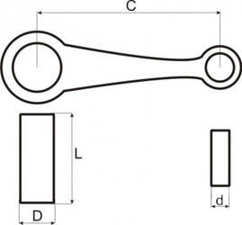 Korbowód do Yamaha T80 23/091,5/13