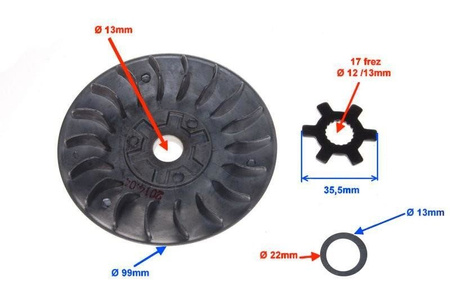 Tarcza wariatora skuter 2T Minarelli wał 13,2 mm