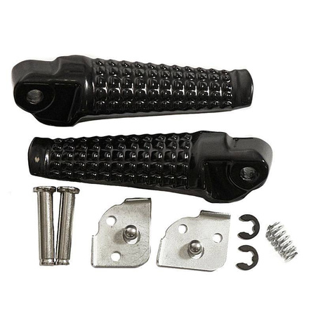 Zestaw podnóżków (podnóżki) pasażera kompletny z mocowaniami suzuki gsxr 600/750 '96-05, gsxr 1000 '01-04 kolor czarny