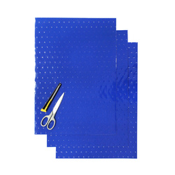 KOMPLET NAKLEJEK (OKLEIN) (FOLIA CRYSTALL 0,4 MM) (PERFOROWANA) 3 X ARKUSZ 47X33CM, KOLOR NIEBIESKI