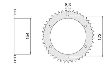 Zębatka tylna 4441 43 (2077-43) aprilia 1000 rst futura '00-'04