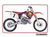 Komplet naklejek (oklein) honda cr 125 '93-'94, cr 250 '92-'94, replica team honda '92 usa kolor czerwony/czarny/biały