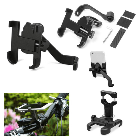 Uchwyt motocyklowo-rowerowy na telefon montowany na kierownice/lusterko typ:r7-metal