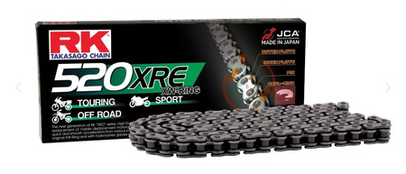 ŁAŃCUCH NAPĘDOWY 520XRE-98 (XW-RING) ZAKUWKA (CLF) W ZESTAWIE KOLOR STANDARD (POJEMNOŚĆ: DO 800 CCM) (36,5 KN)