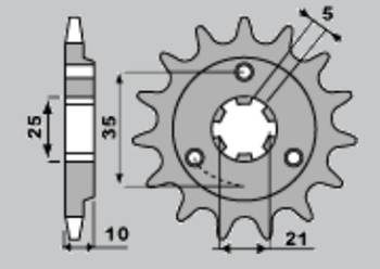 Zębatka przednia 412 15 suzuki dr 750/800 big '89-'93 (jtf438.15)