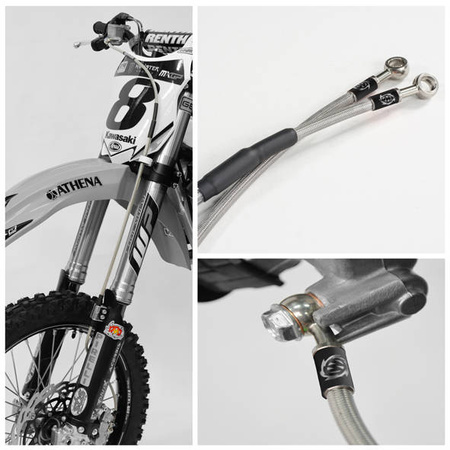 Przewód hamulcowy w stalowym oplocie przód ktm sx/sxf/exc/excf 250/450 '11-'20 (patrz opis dodatkowy) cross