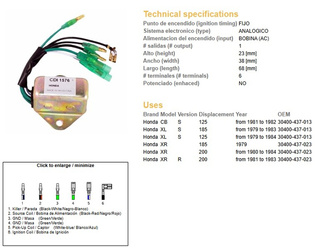 Dze moduł zapłonu cdi honda xl125s, xl185s, xr200r (30400-437-013) (30400-437-023)