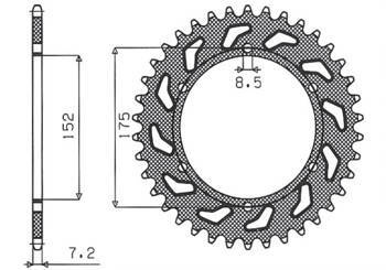 Zębatka tylna 844 53 yamaha dt 125r/re 99-06 (jtr839.53) (łańc. 428) (84453jt)