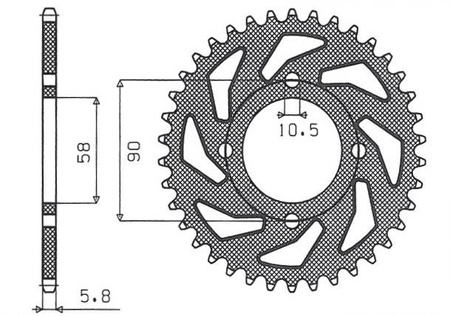Zębatka tylna 279 39 honda xl 125v varadero '01-'13, ktm 200 duke '12-'14, 125 duke '11-'13 (jtr273.39) (łańc. 520) (27939jt)