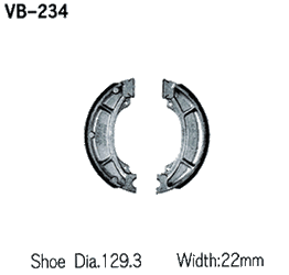 SZCZĘKI HAMULCOWE YAMAHA YZ 125 '84, YZ 250 '82-84, YZ 465 '80-82, YZ 490 '82-84, IT 250 '84, IT 465 '81-82, IT 490 '82-85, TT 600 '83-84 TYŁ (MADE IN JAPAN)