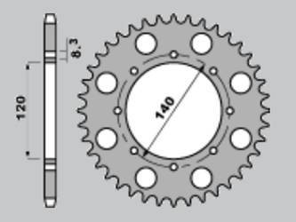 Zębatka tylna 491 44 (a4150487440) kawasaki klr650 , kle 500 ,klx 650