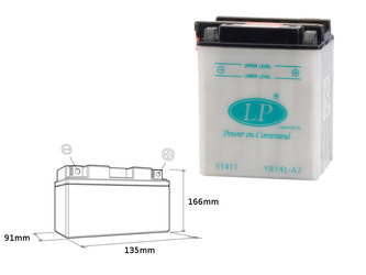 Landport akumulator yb14l-a2 12v 14ah 135x91x167 obsługowy - bez elektrolitu (5)