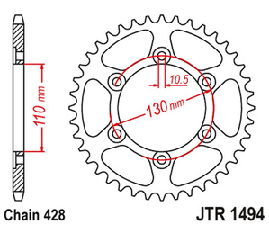 Zębatka tylna 1494 56 kawasaki ninja 125/z 125 '19 (jtr1494.56)* (łańc. 428)