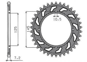 Zębatka tylna 4482 59 yamaha xvs 125 drag star 00-05 (jtr1874.59) (łańc. 428) (448259jt)