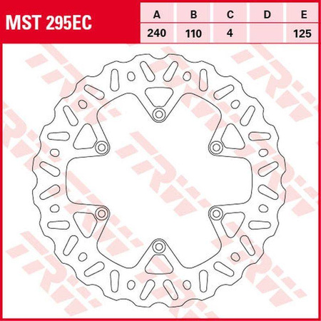 Tarcza hamulcowa tył beta rr 250/300/350 '13-, rr 390/430/480 '15-, rr 400/450/498 '12-'14 (240x110x4mm) wave