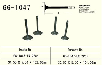 ZAWÓR SSĄCY HONDA TRX 650/680 '03-'17 (2 NA POJAZD) (34,5X5,50X102,6 MM) (OEM: 14711-HN8-000) (1SZT.) (MADE IN JAPAN)