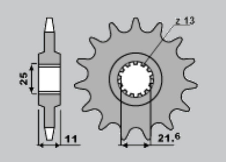 Zębatka przednia 580 17 yamaha fzr 1000/ fz6/ r6 (jtf580.17)