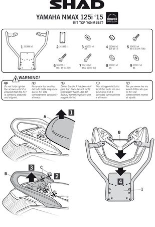 Stelaż kufra tylnego Shad do Yamaha N MAX 125i 2015